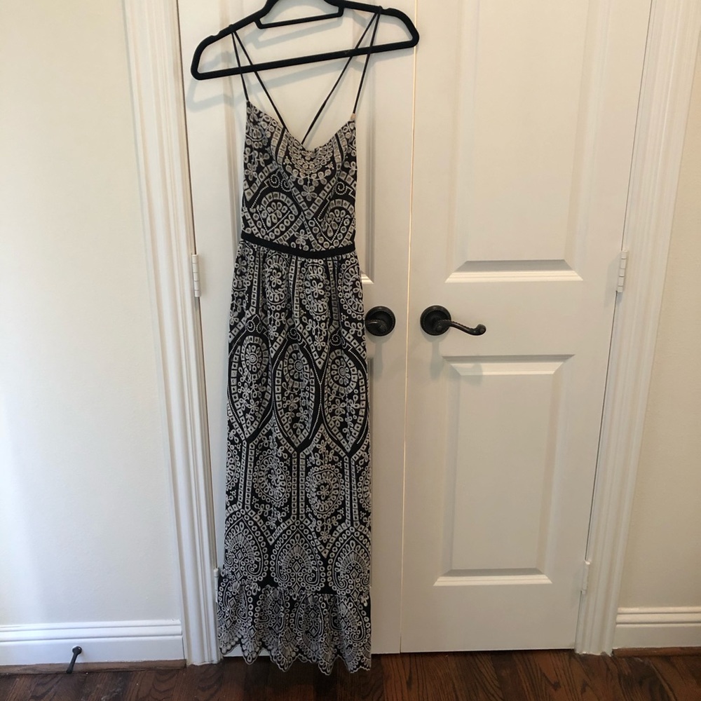 White and black crochet gown!